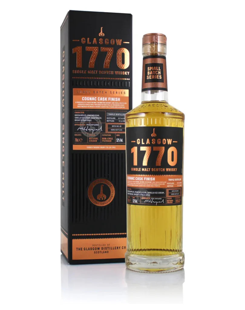 Glasgow 1770 Triple Distilled Cognac Cask Finish 52% (Batch1)